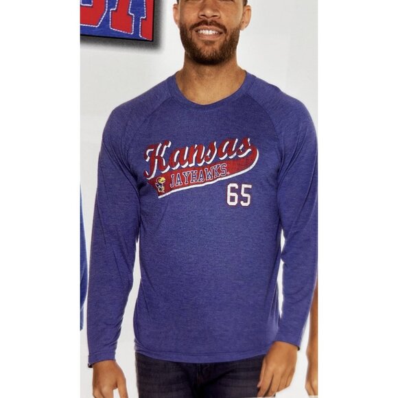 New KU Kansas Jayhawks Training Performance Shirt Mens Large Gray Colosseum - Picture 1 of 8